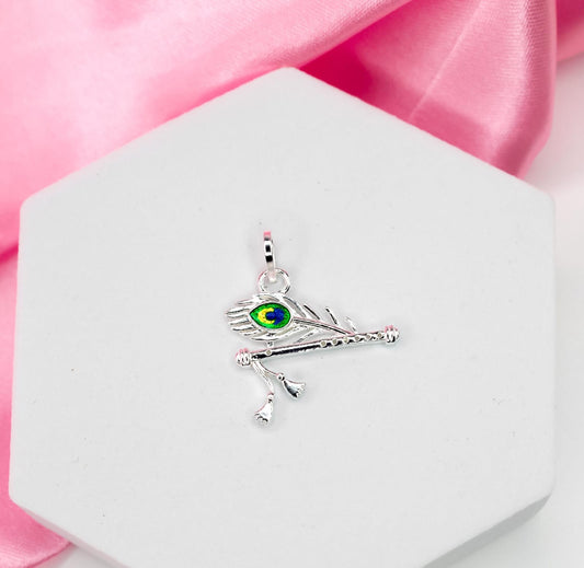 Peacock Feather & Flute Pendant – The Melody of Krishna’s Love